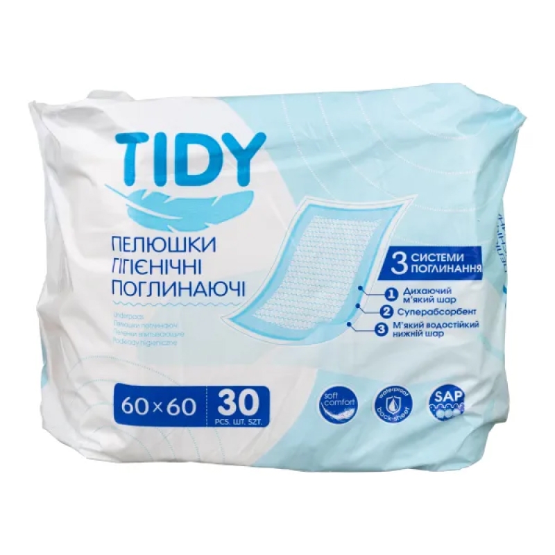 Пеленка гигиеническая Tidy 60х60см №30