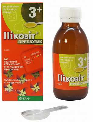 Купить Пиковит Пребиотик 150 мл сироп в Украине: цена, инструкция, применение, отзывы